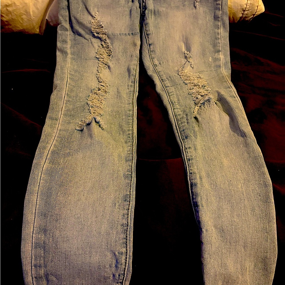 Distressed Light Blue Women's Jeans